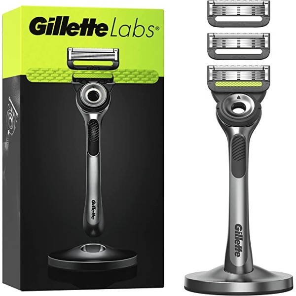 Rasoir Gillette Labs avec Exfoliante + 3 Recharges + Support Magnétique