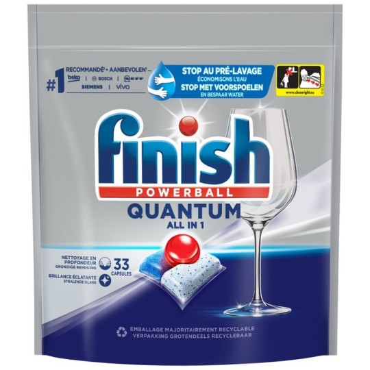 Finish Tablette Lave-Vaisselle All In 1 Quantum le paquet de 33 tablettes