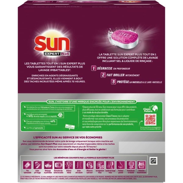 SUN Tablettes Lave-Vaisselle Tout-en-1 Expert Extra Power 44 tablettes