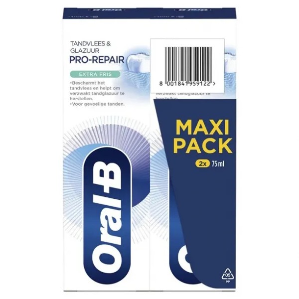 ORAL-B Dentifrice Pro-Sensitive Repare Gencive Email Extra Fraicheur (Pack de 2 x 75 ml)