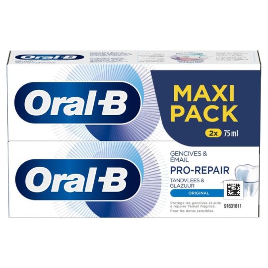 Partagez ce produit Oral B Dentifrice Pro-Sensitive Repare Gencive Email Original (Pack de 2 x 75 ml)