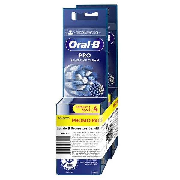 ORAL-B 4 (Brossettes) Têtes de rechange Sensitive Clean