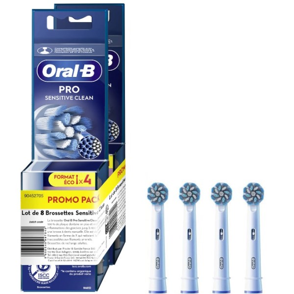 ORAL-B 4 (Brossettes) Têtes de rechange Sensitive Clean