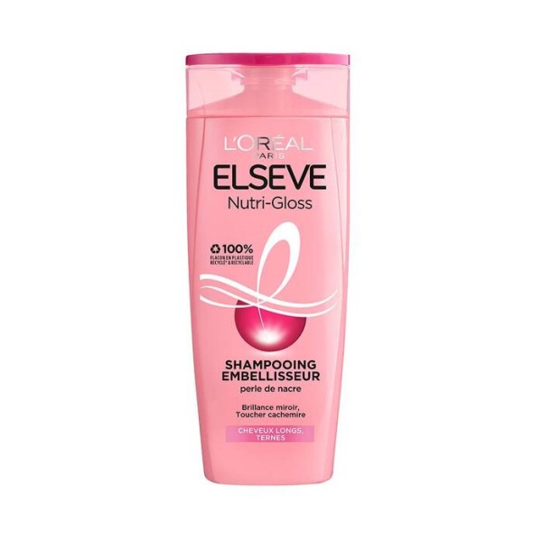 L'Oréal Paris Elseve Pack de 2 Shampoings Nutri-Gloss  Embelisseur Cheveux Longs Ternes (2x350 ml)