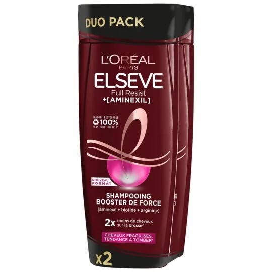 L'Oréal Paris Elseve Pack de 2 Shampoings Full Resist Booster de Force (2x300 ml)