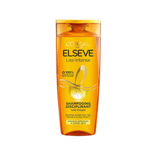 L'Oréal Paris Elseve Pack de 2 Shampoings Liss-Intense Disciplinant Huile d'Argan (2x350 ml)