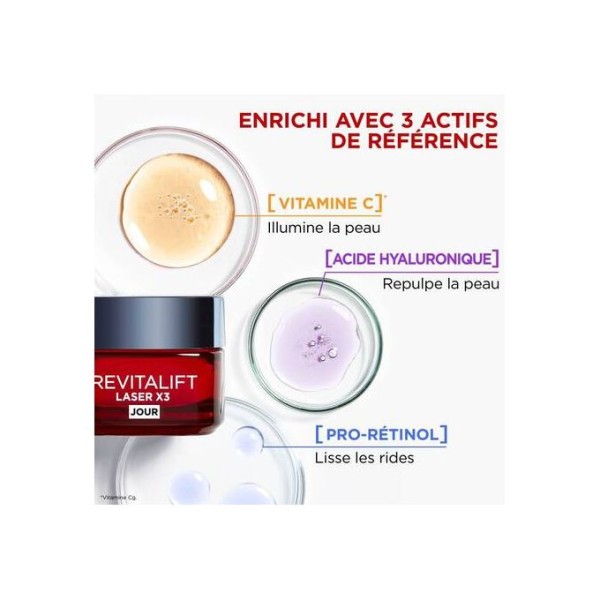 L'Oreal Paris Crème de Jour Anti-Age Revitalift Laser X3 Triple Action 50ml - Original