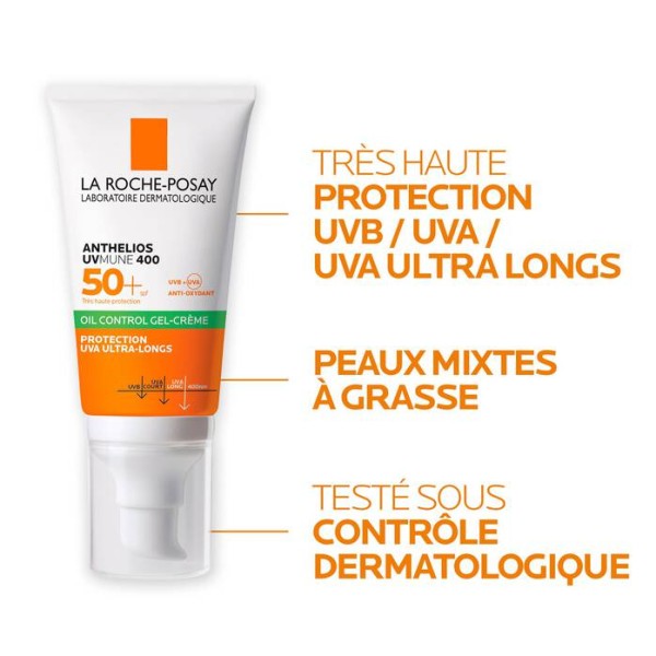 La Roche Posay Anthelios UVMUNE 400 Gel Crème Protection Solaire Ecran Total SPF 50- Authentique - Original