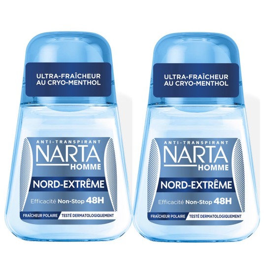 Narta Lot de 2 Billes (Stick) Anti-Transpirante Nord Extreme 2X50 ml- Authentique Original