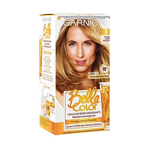 GARNIER Belle Color Crème de coloration à l’huile de germe de blé (n° 3 Blond Doré Naturel)