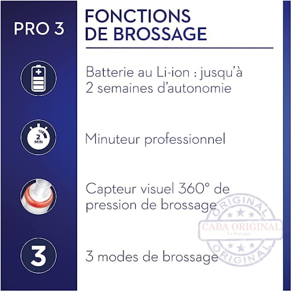 Brosse à Dents Electrique Rechargeable Pro 3 3000 Sensitive Clean