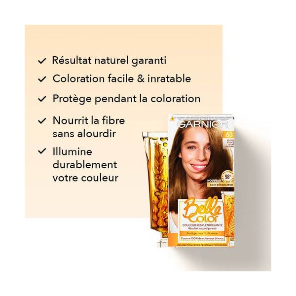 copy of GARNIER Belle Color Crème de coloration à l’huile de germe de blé (n° 3 Blond Doré Naturel)