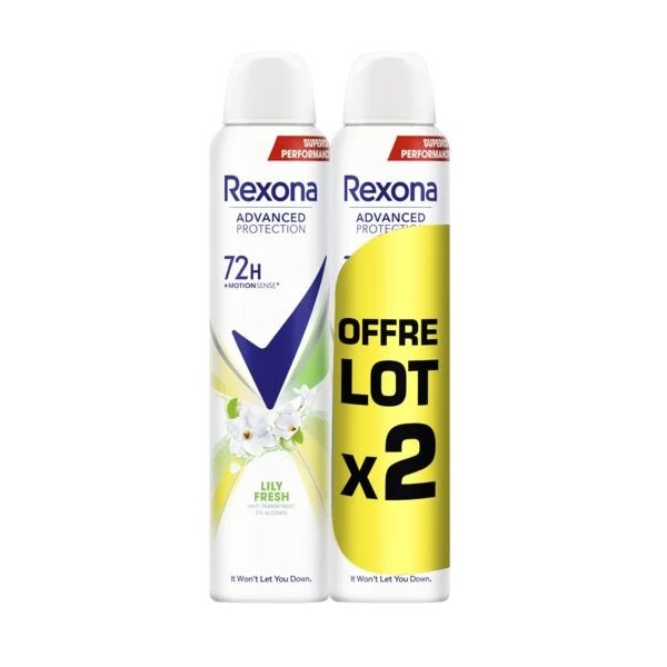 Rexona Lot de 2 Déodorants Anti-Transpirant Lily Fresh (2 x 200ml) - Authentique Original