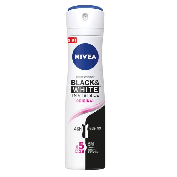 Nivea - Déodorant Spray 5 en 1 Anti-transpirant Black&White Original - 200 ml