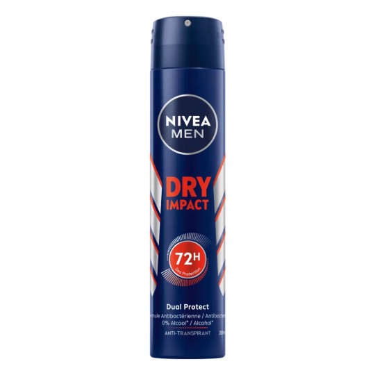 Nivea - Déodorant Spray Anti-Transpirant Homme DRY IMPACT - 200 ml