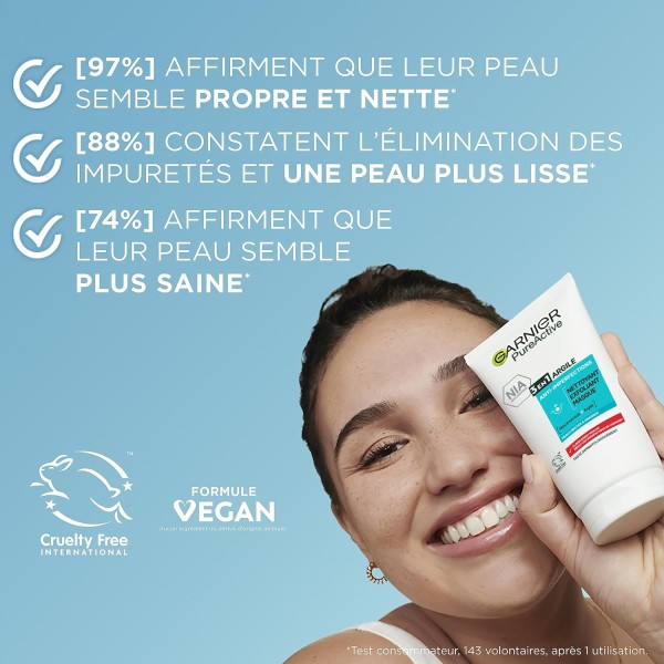 copy of GARNIER PureActive - Nettoyant Visage 3-en-1 Anti-Points Nettoyant, Exfoliant et Masque Noirs 150 ml