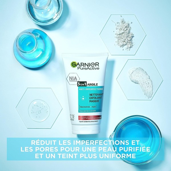 copy of GARNIER PureActive - Nettoyant Visage 3-en-1 Anti-Points Nettoyant, Exfoliant et Masque Noirs 150 ml