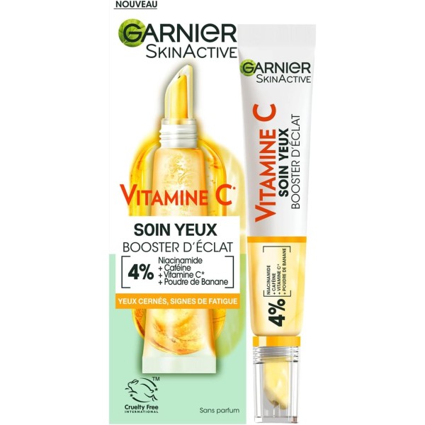 GARNIER SkinActive Soin Yeux Booster d'Éclat - Anti-Cernes & Anti-Ridules Vitamine C 15ml - Original