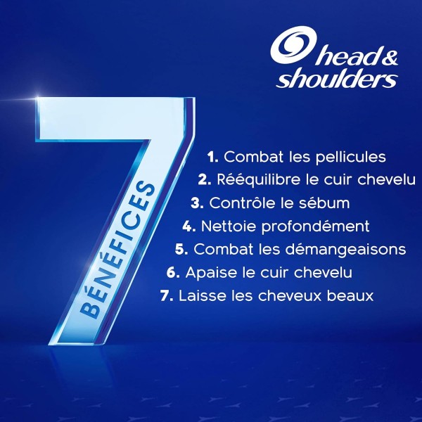 HEAD & SHOULDERS Pack de 2 Shampoings Multi Action, Antipelliculaire, 7 en 1 (2x225 ml)