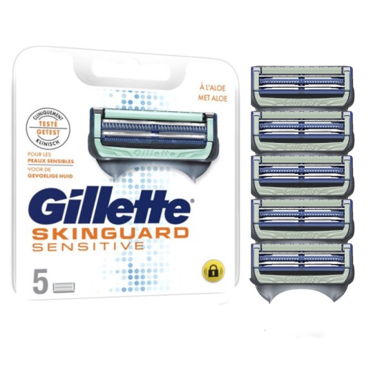 Gillette Pack 05 Recharges - Skinguard - Bande Lubrifiante - Authentique et Original