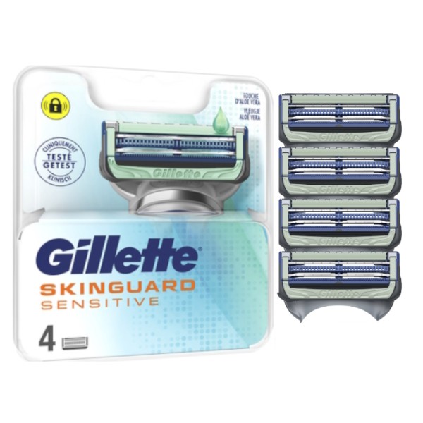 4Gillette Pack 04 Recharges - Skinguard - Bande Lubrifiante - Authentique et Original