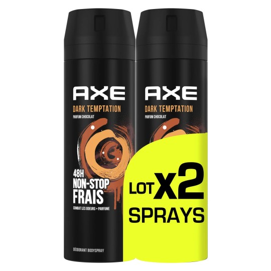 Axe Lot de 2 Déodorant Dark Temptation 48h non STOP 2x200ml - Athentique Original