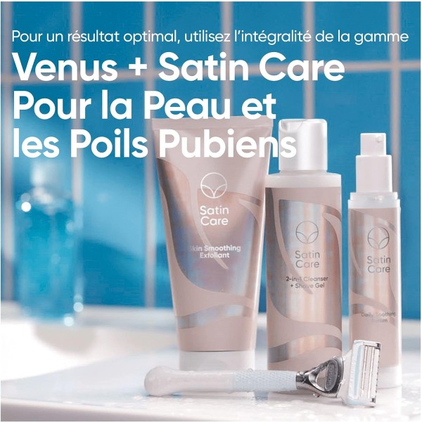 Pack 4 Recharges pour Rasoir Femme VENUS Poils Pubiens Satin care - Original