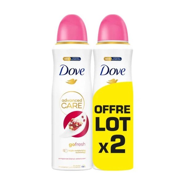 Dove Lot de 2 Déodorants  Anti-Transpirant Grenade & Citron Vert Go Fresh Advanced Care (2 x 200ml)