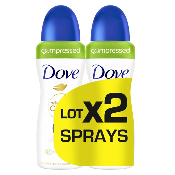 Dove Lot de 2 Déodorants Compressés Anti-Transpirant Original Advanced Care (2 x 100ml)