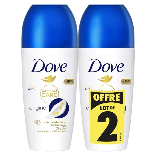 Dove Lot de 2 Sticks Anti-Transpirant Original 0% Alcool Advanced Care (2 x 50ml)