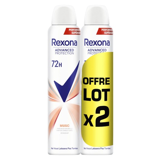 Rexona Lot de 2 Déodorants Anti-Transpirant Musc (2 x 200ml)