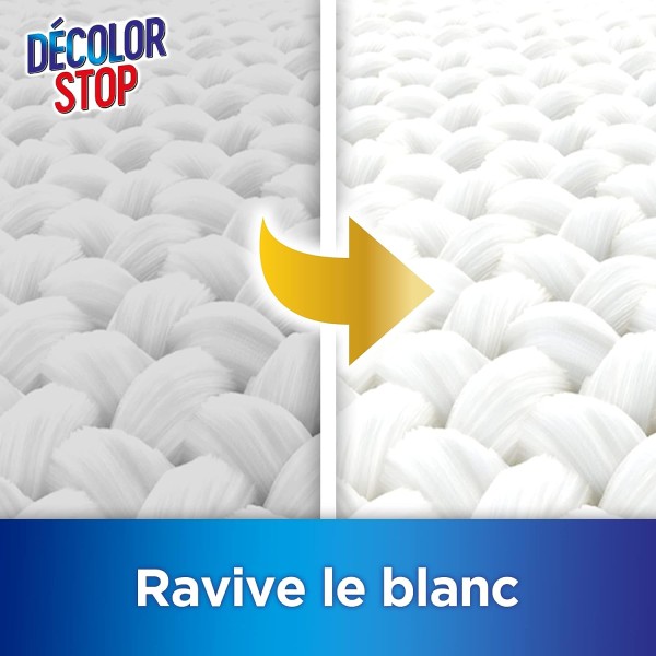 Decolor STOP 22 Lingettes Anti-Décoloration Ravive le Blanc