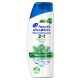 Head & Shoulders Shampoing Antipélliculaire 2 en 1 Menthe Fraîche 600 ml