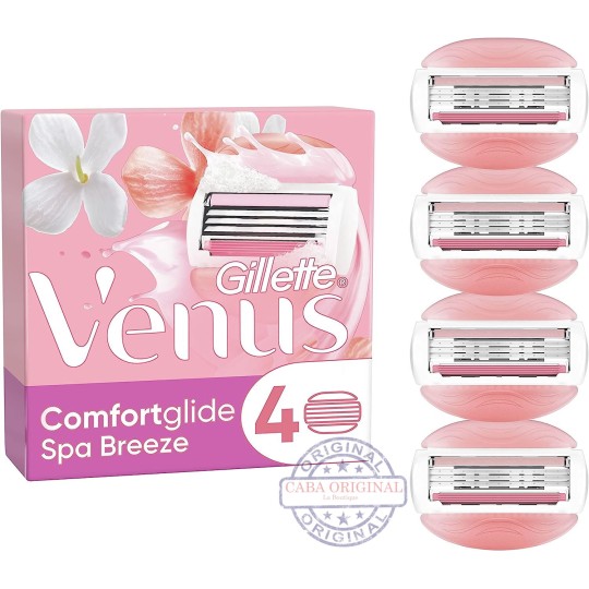 Pack 4 Recharges pour Rasoir Femme VENUS Comfortglide Spa Breeze - Original